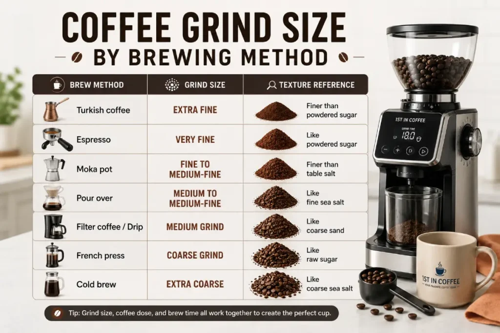 Coffee Grind Size by Brewing Method
